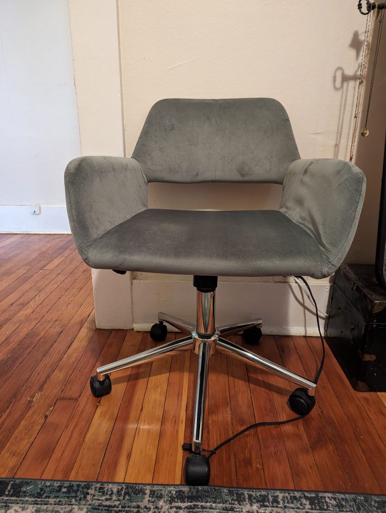 Light Green Velvet Soft Office Chair - photo 2