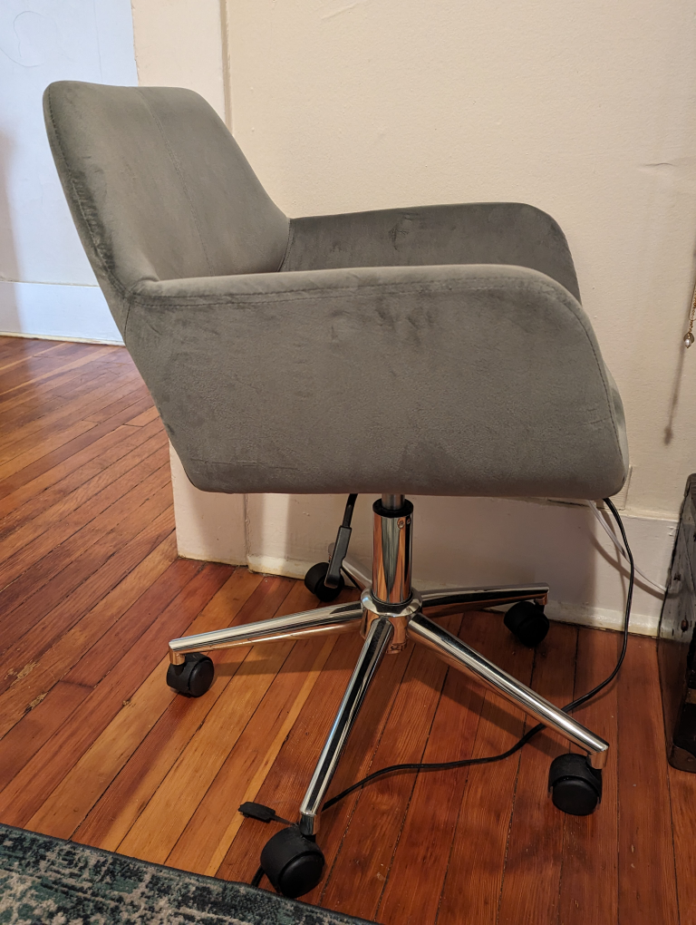 Light Green Velvet Soft Office Chair - photo 3