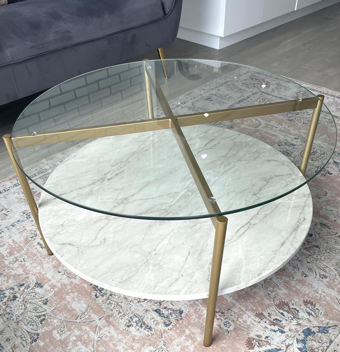 Glass coffee table
