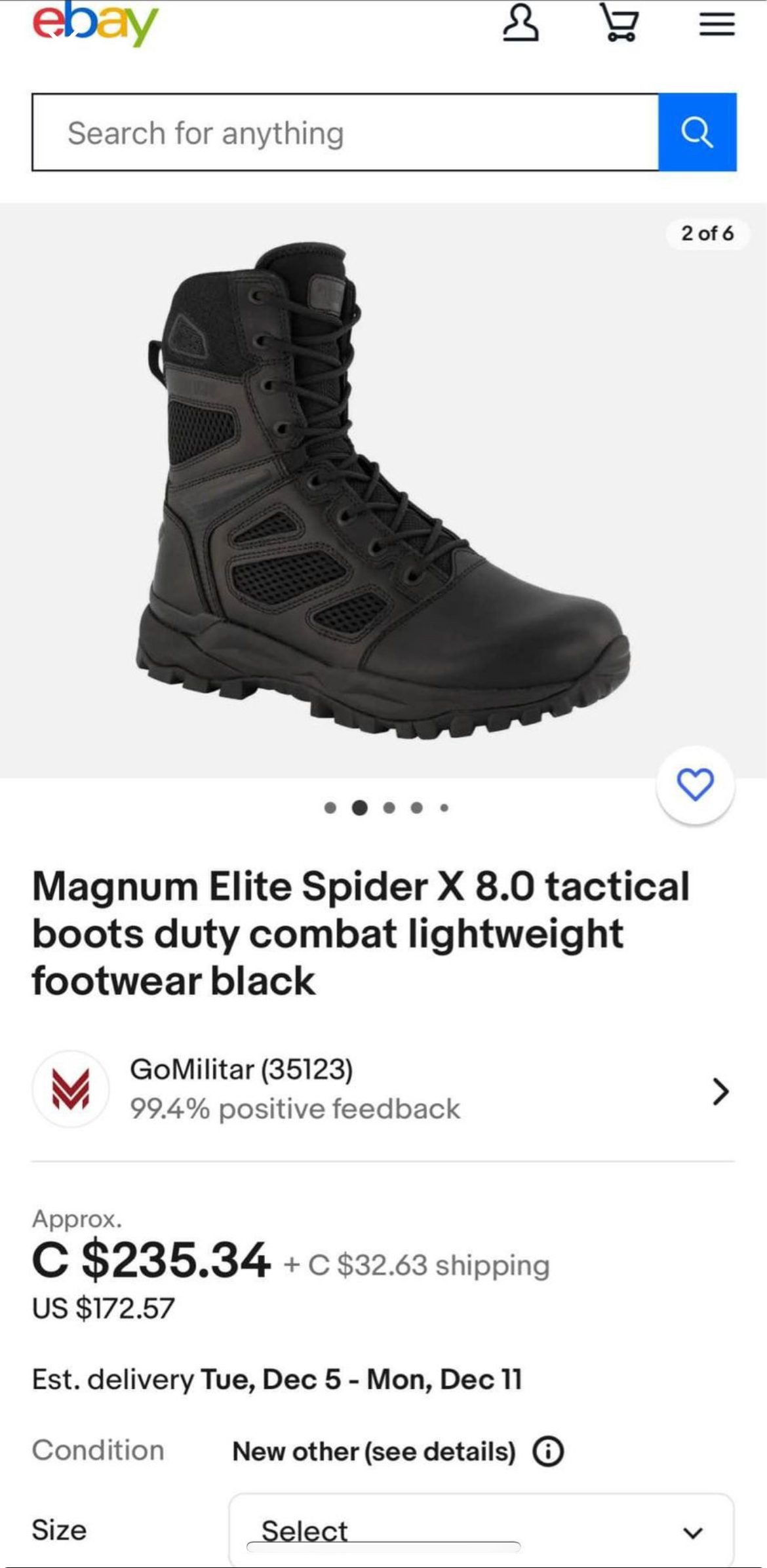 MAGNUM ELITE  tactical shoes Size 10 mens