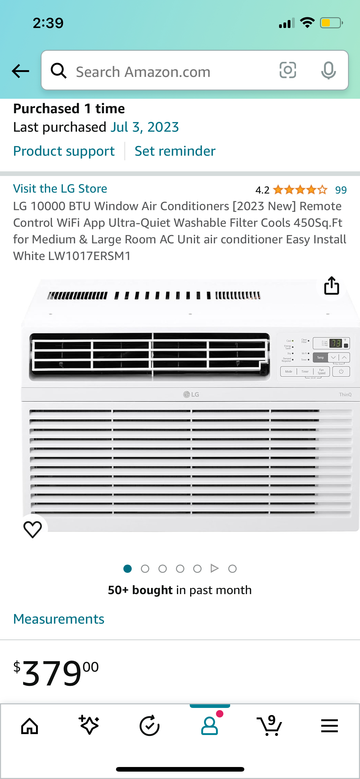 Almost new LG window AC - photo 2
