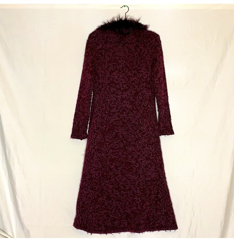 Vintage Dex Long Sweater Coat with  Fur Trim - photo 2