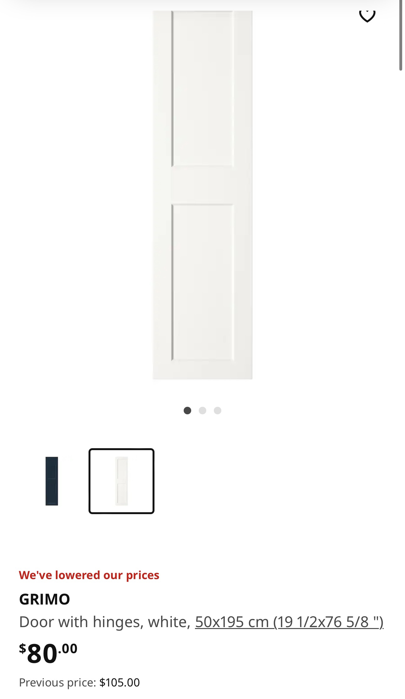2 GRIMO doors with hinges 50x195cm - photo 2