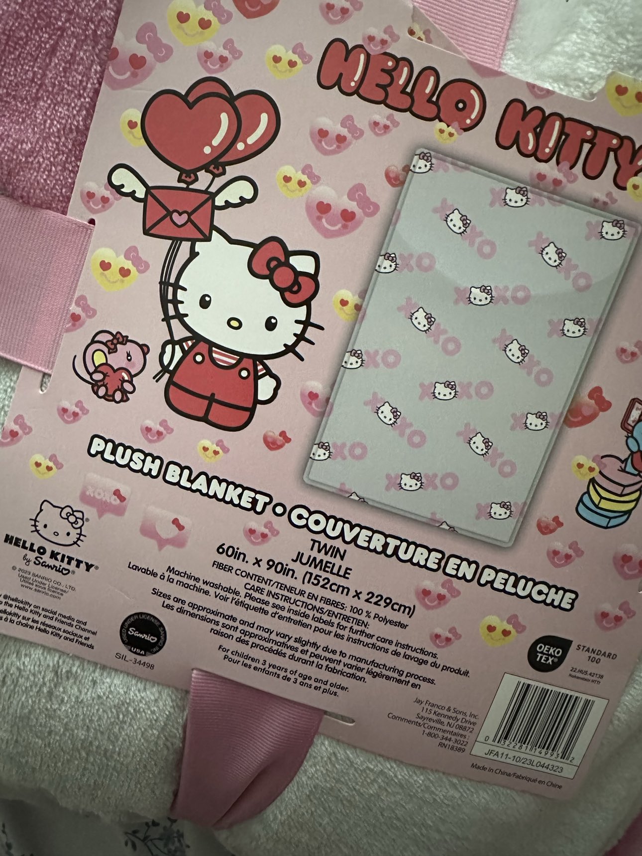 Hello kitty plush blanket twin thumbnail