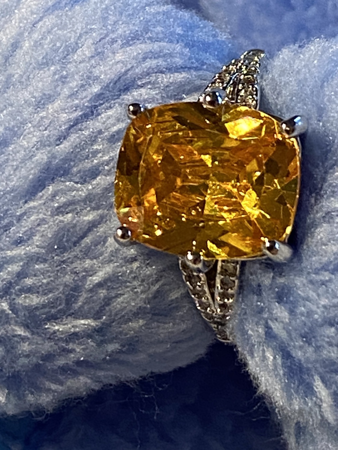 New 925 silver ring with lab citrine thumbnail