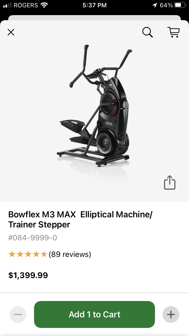 Most Like New Bowflex Elliptical Machine