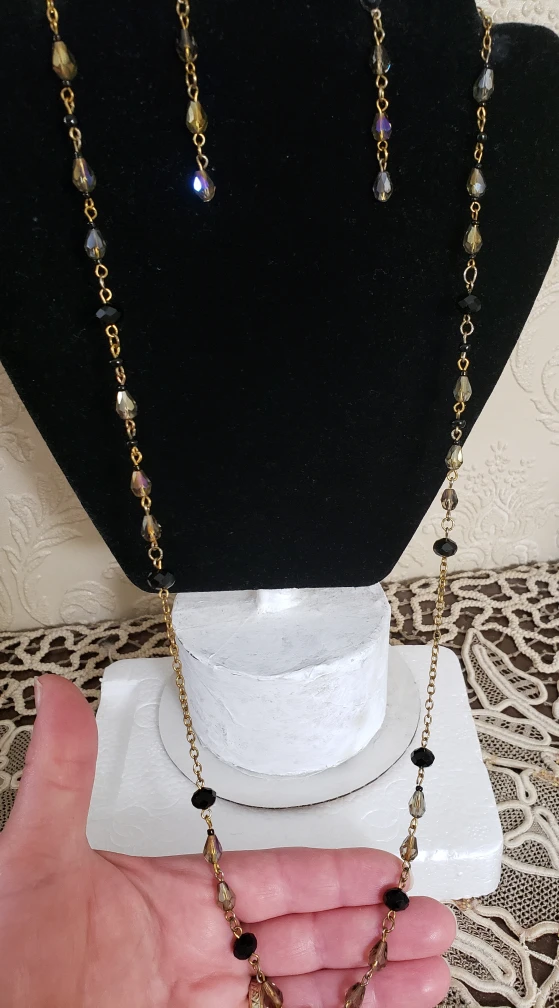 New beaded  crystal necklace set image indicator(3)