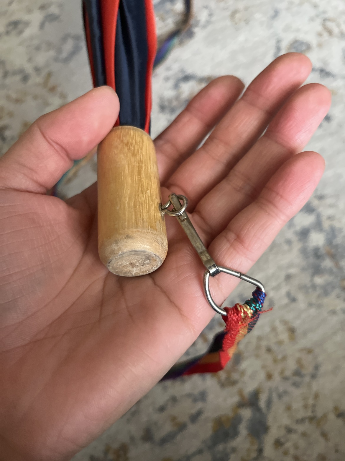 Navy and Red Striped Umbrella with removable Strap image indicator(3)