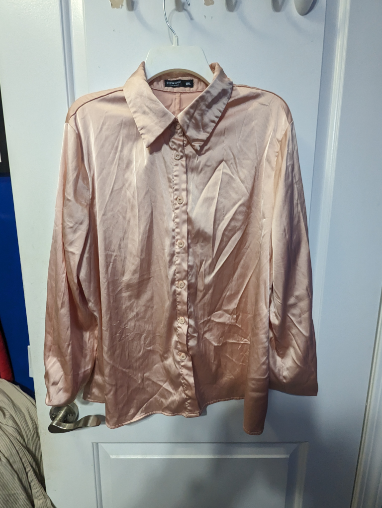 Pink Satin Shirt