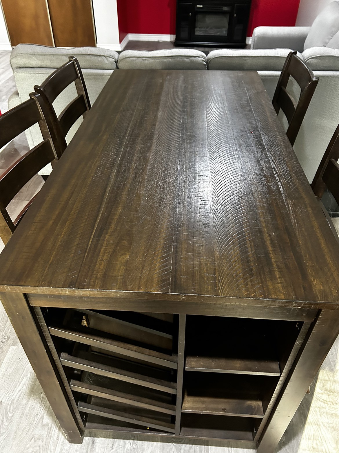 5 pieces wooden dining table with chairs