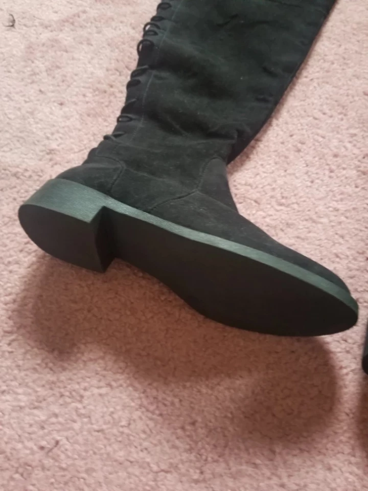 Over the Knee Suede Boots - Size 8 Black - photo 2