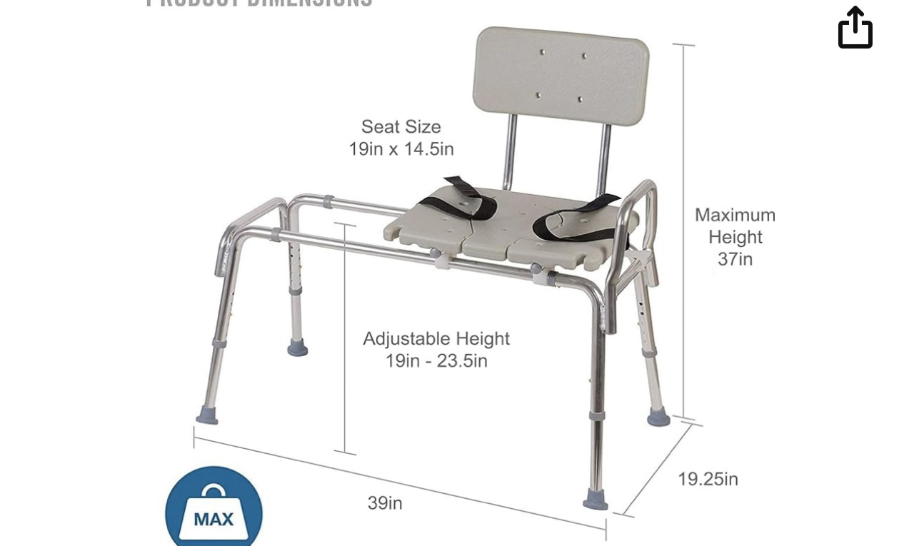 DMIHeavy-duty Sliding Transfer Bench Shower - photo 4