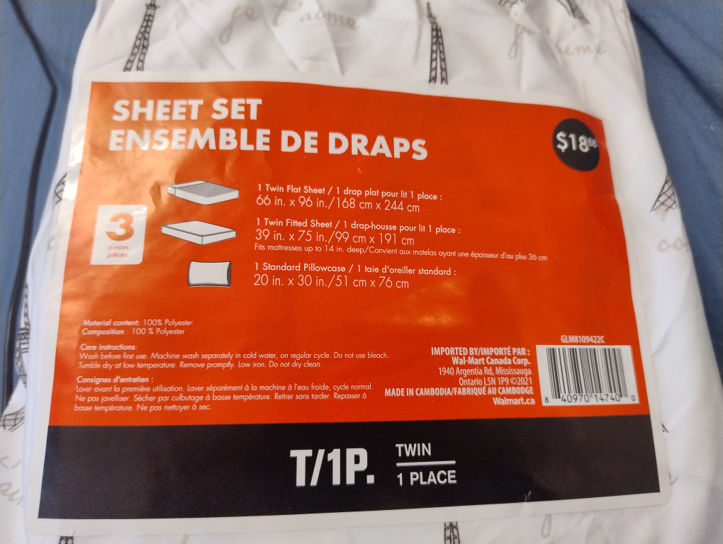 New Sheet Set for Twin Bed (3 pieces) #freecycle image indicator(2)