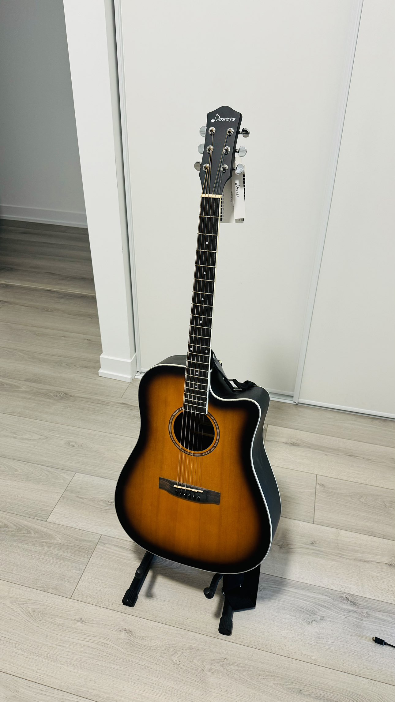 Donner Acoustic Guitar (With Cover, Stand & Other Essentials)