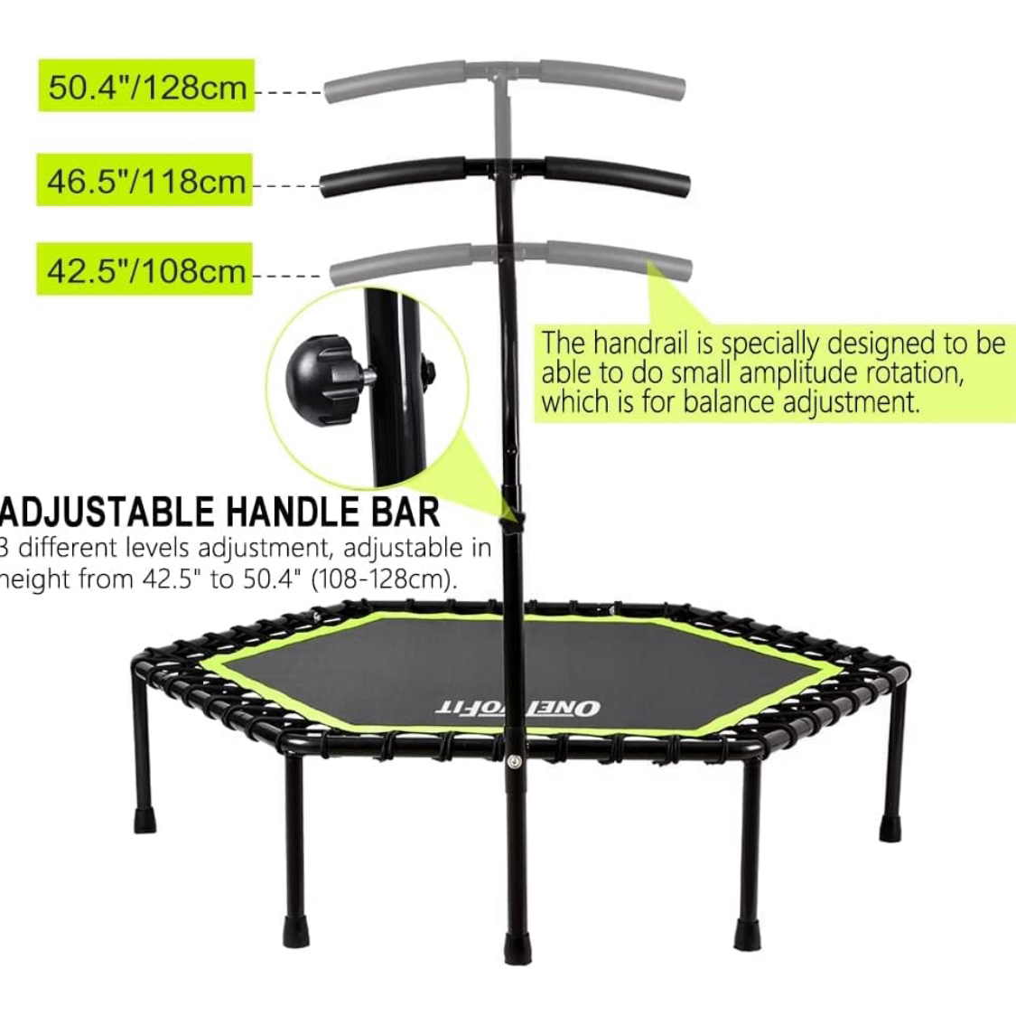 ONETWOFIT 48" Mini Trampoline/Rebounder image indicator(5)