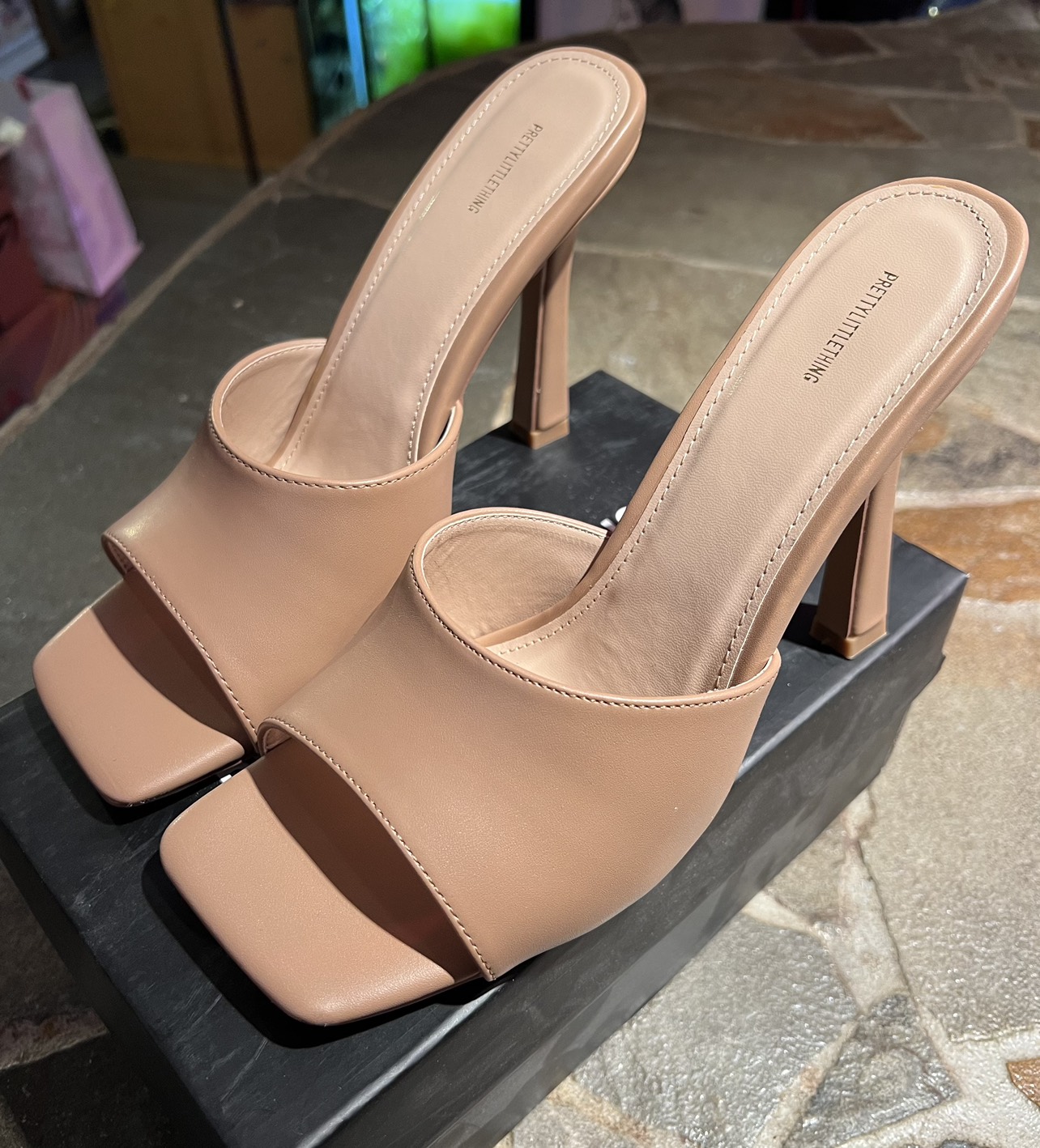 Pretty Little Things Camel Square Toe Heels (Women’s 6)(BNIB) image indicator(2)