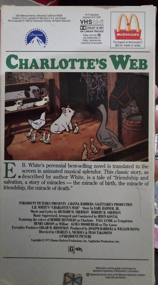 Charlotte's Web (McDonalds edition) and other VHS-7 tapes image indicator(2)