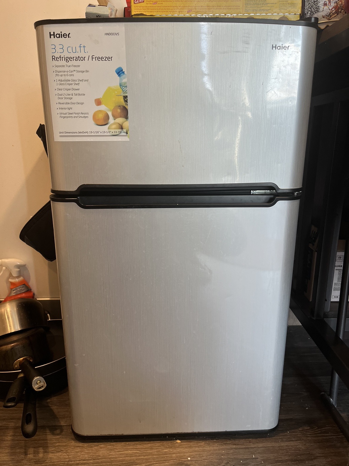 Mini fridge with separate freezer
