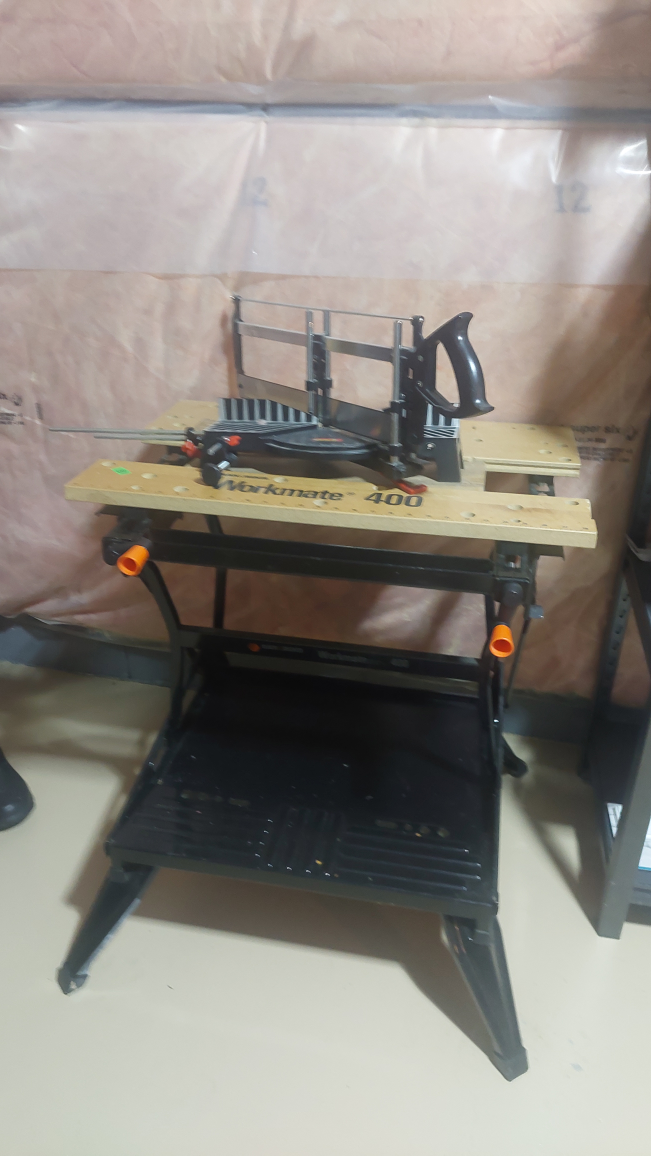 mitre saw and workbench