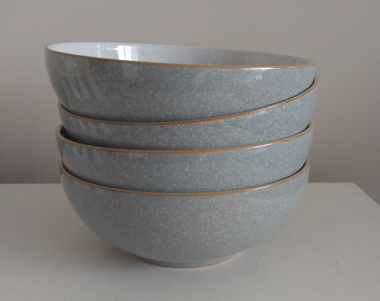 Four Denby Elements Light Grey Cereal Bowls thumbnail