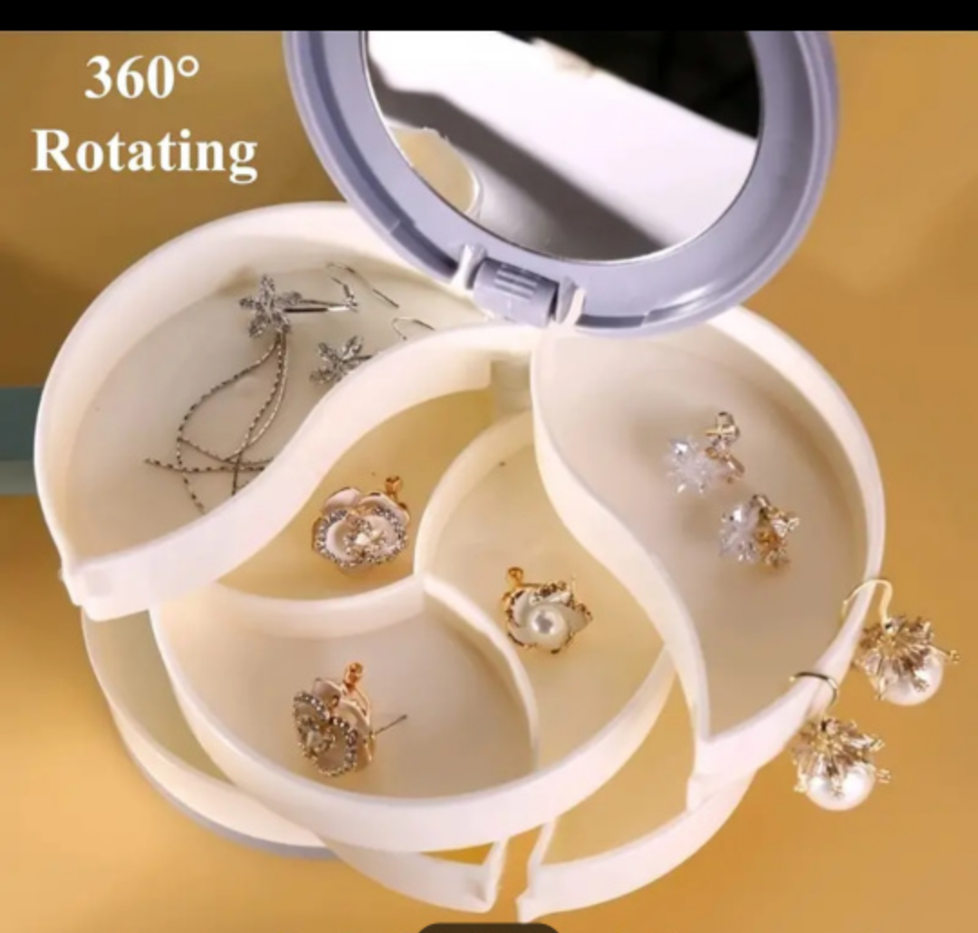 BNIB portable rotating jewel organiser with mirror image indicator(7)