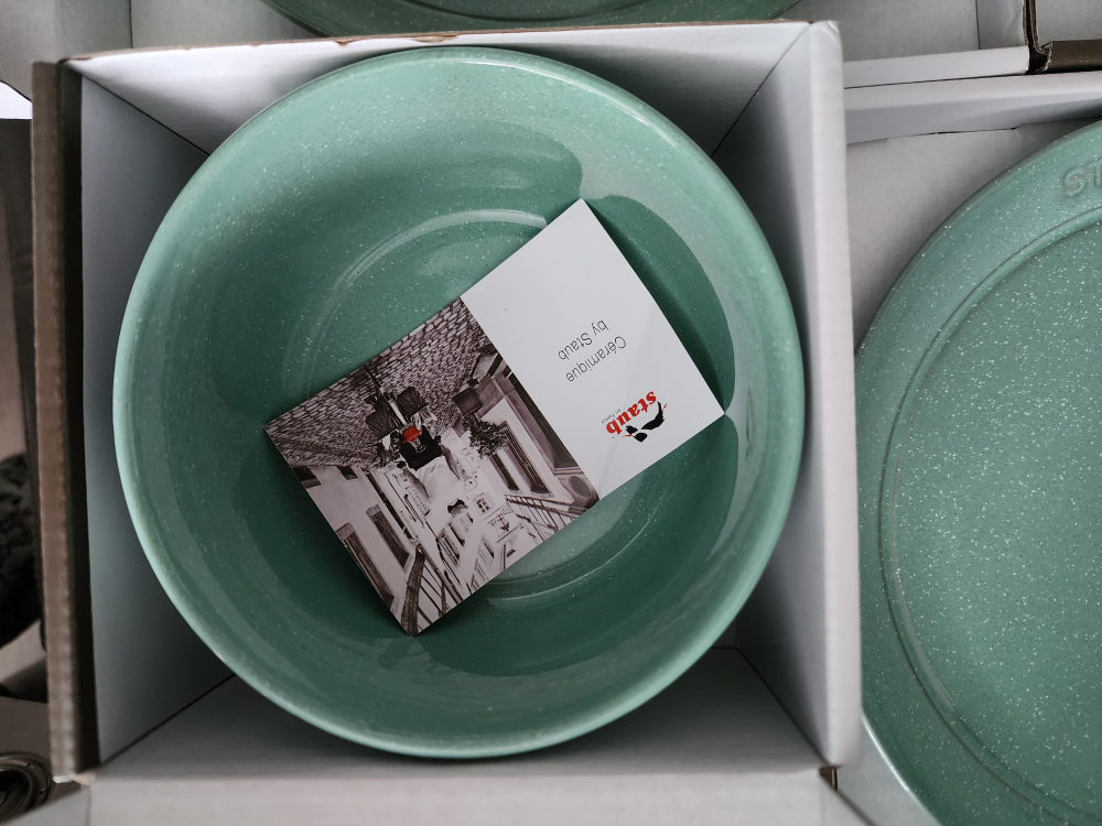 New Staub Ceramic Bowl x1 & Plates x3 Sage Green image indicator(5)