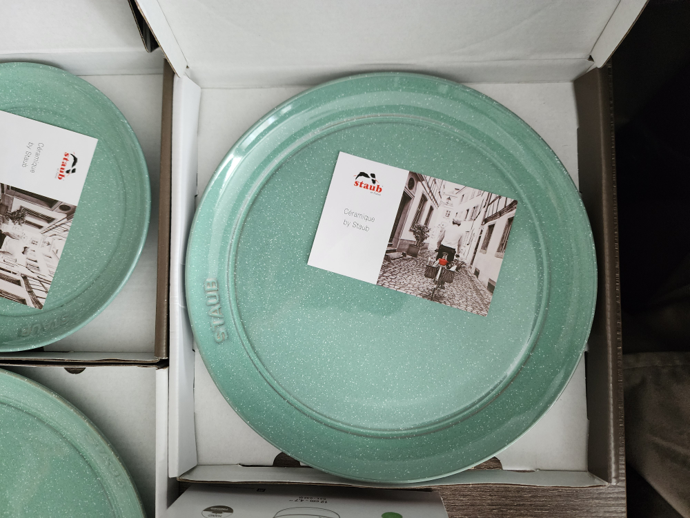 New Staub Ceramic Bowl x1 & Plates x3 Sage Green image indicator(6)