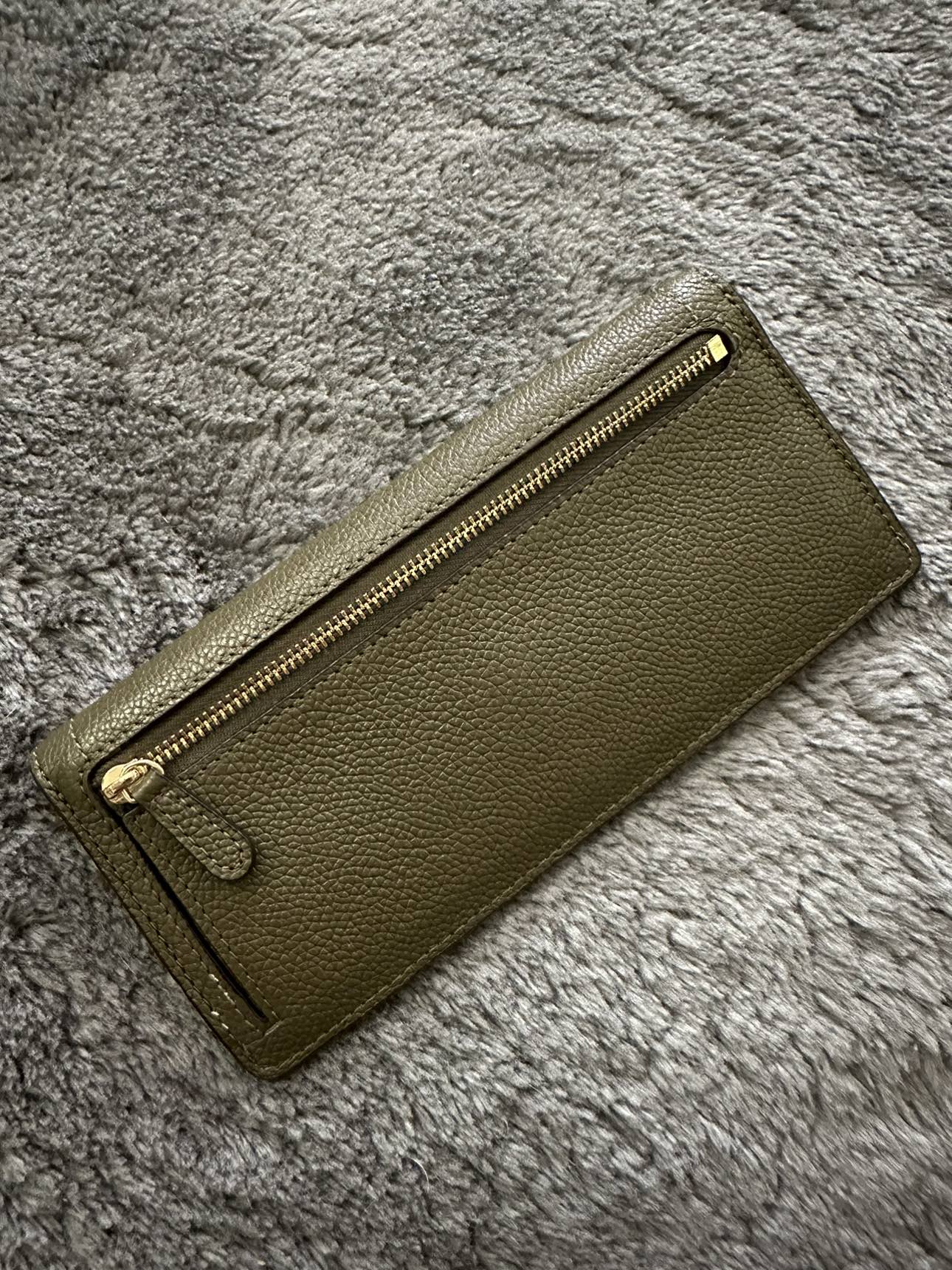 MK Bifold Envelope Saffiano Leather Wallet, Olive - photo 2