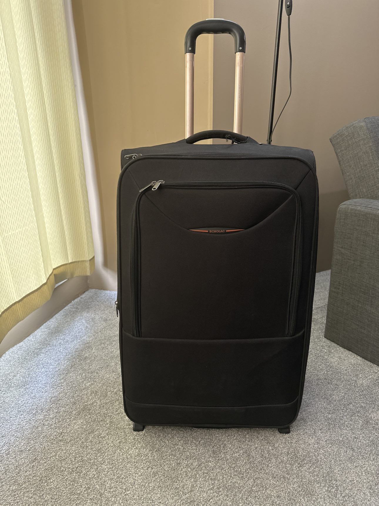 Black full size trolley luggage