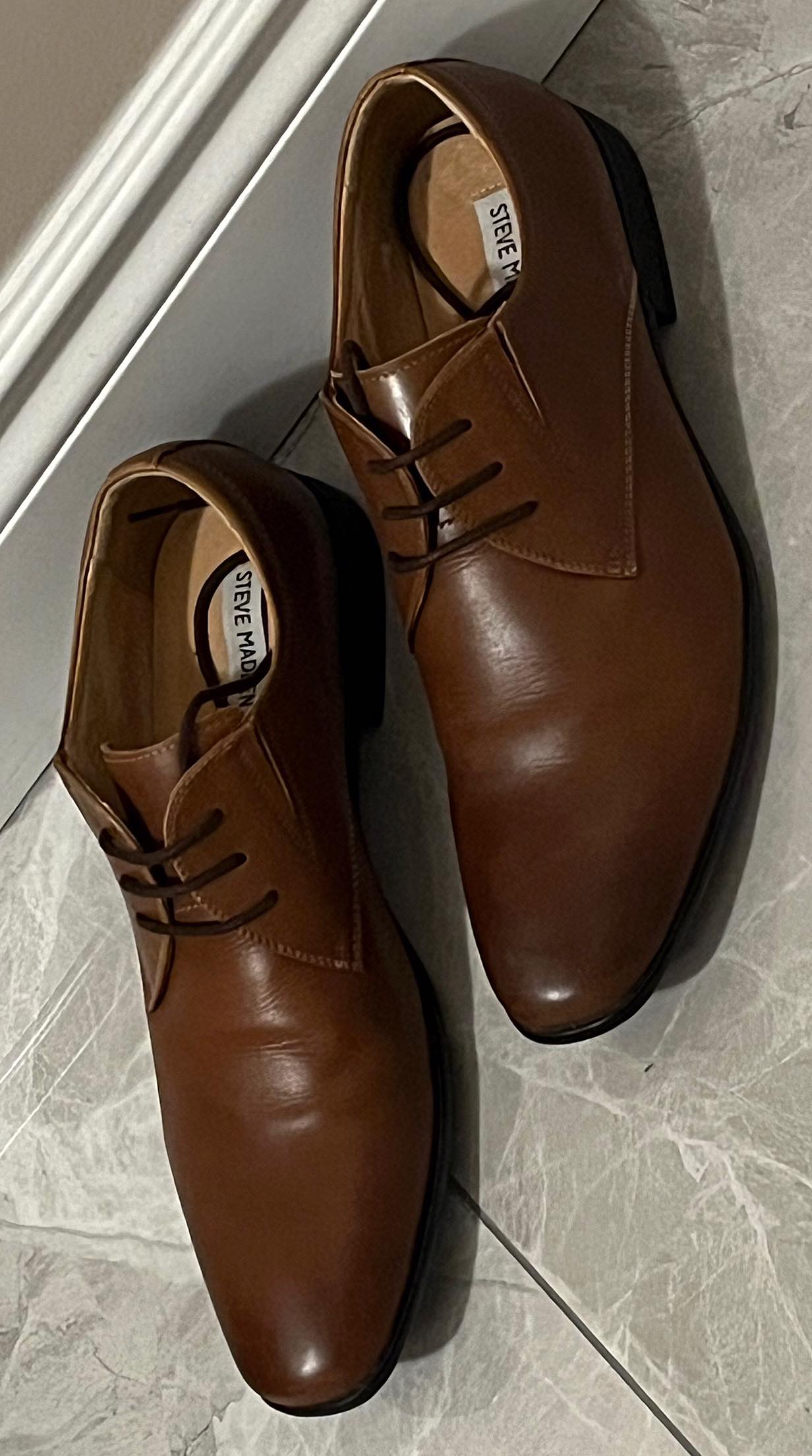 STEVE MADDEN Tan Leather Dress Shoes + Matching Color belt - photo 2