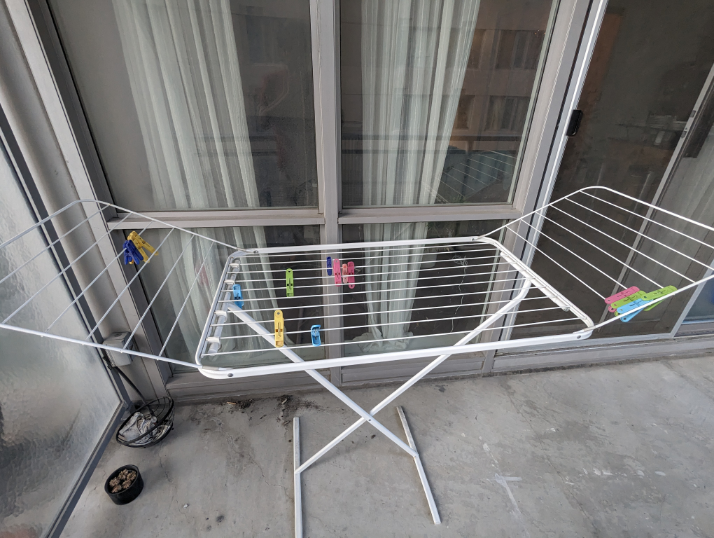 White foldable metallic Clothes Drying Stand thumbnail