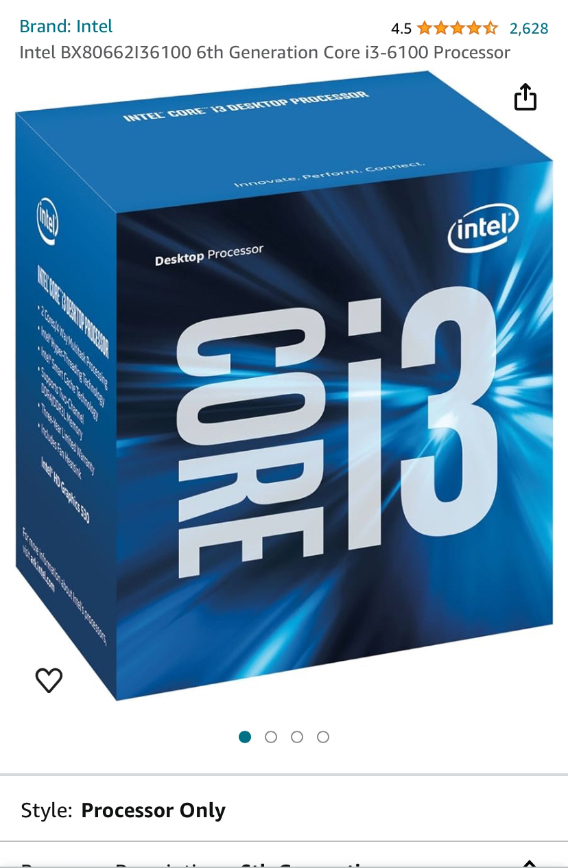 ‼️50% off‼️ Intel® Core™ i3-6100 Processor 3M Cache, 3.70 GHz image indicator(4)