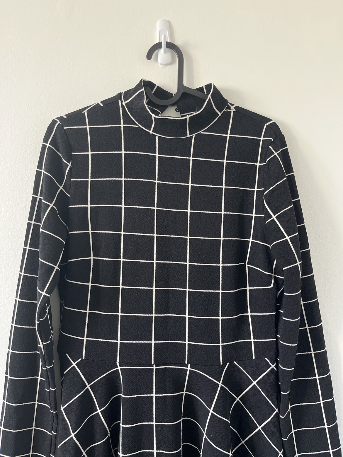 midi patterned dress with mock neck thumbnail