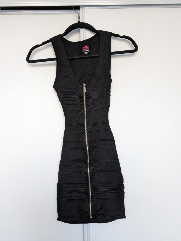 BEBE zip up dress open back size XS thumbnail