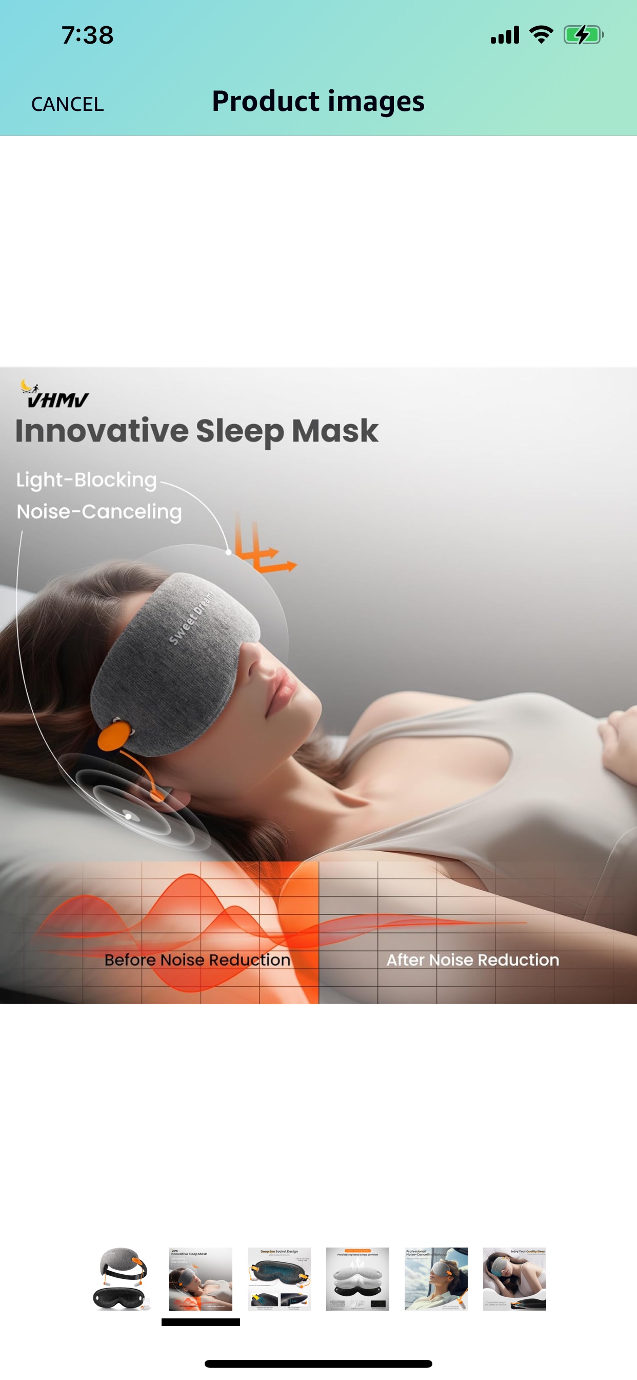 Brand new 3D Contoured Cup Sleep Eye Mask with Ear PlugsGray image indicator(2)