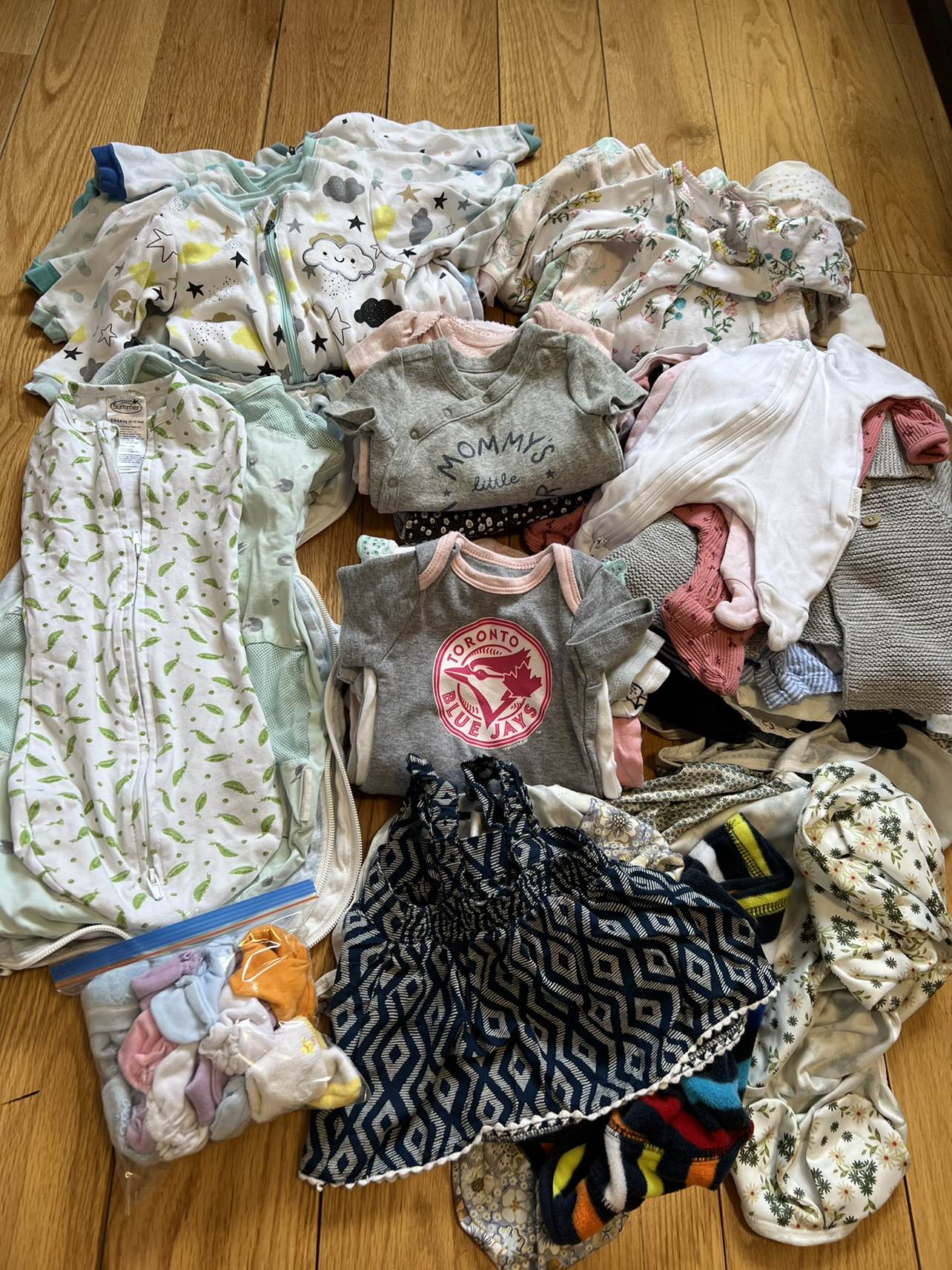 Birth to 3 months clothing lot and swaddle for summer baby girl thumbnail
