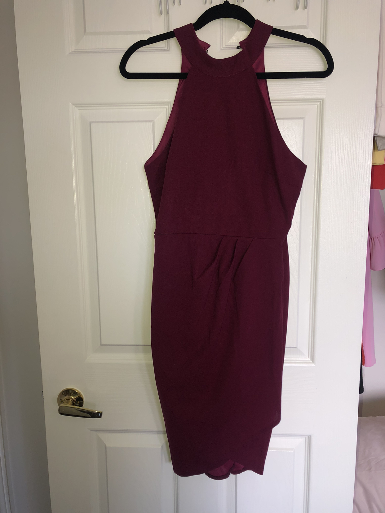 Women’s Wine Purple High Neck Dress thumbnail