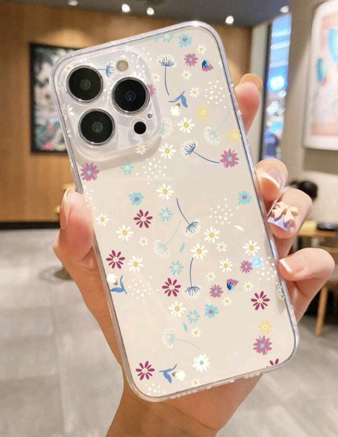 Google Pixel 7a transparent case flower pattern - photo 2