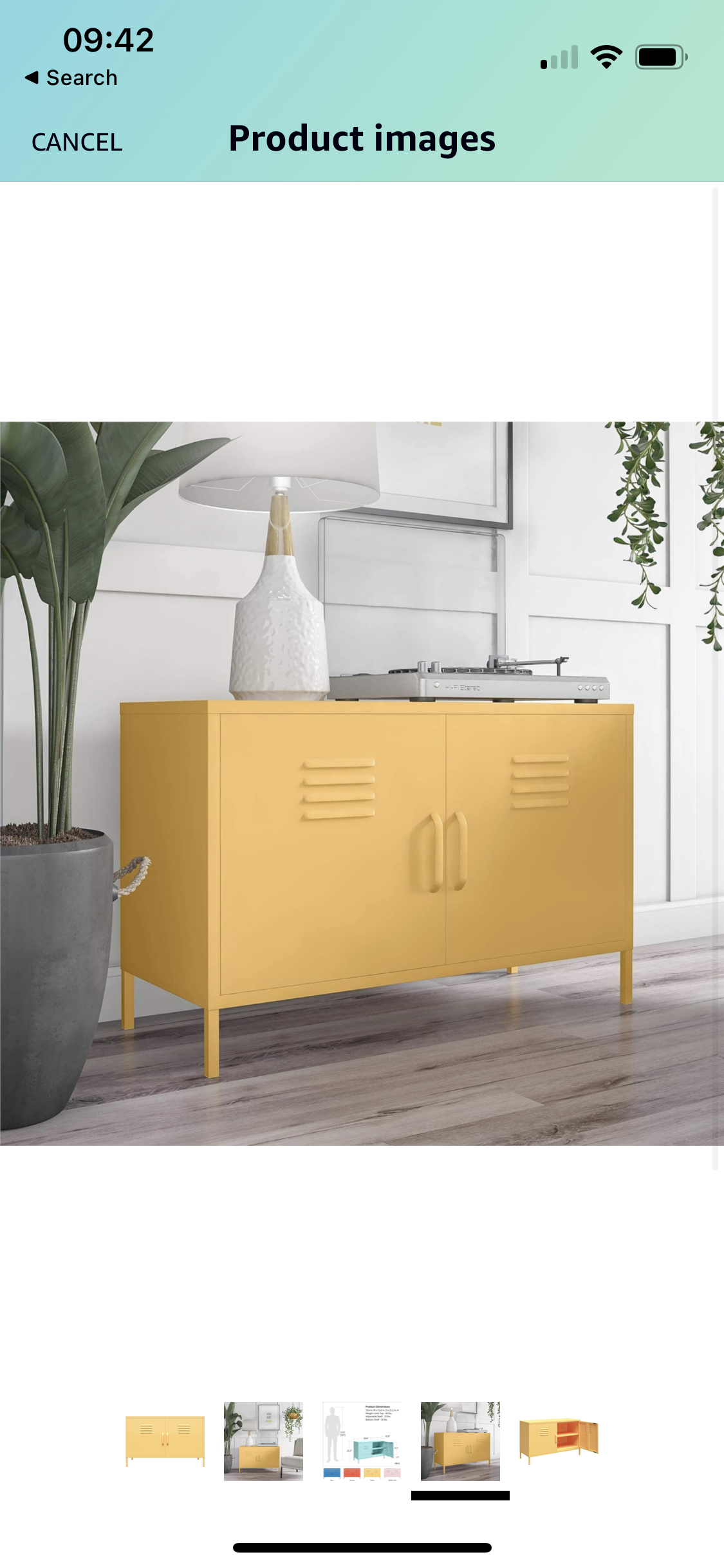 Yellow metal cabinet - photo 5