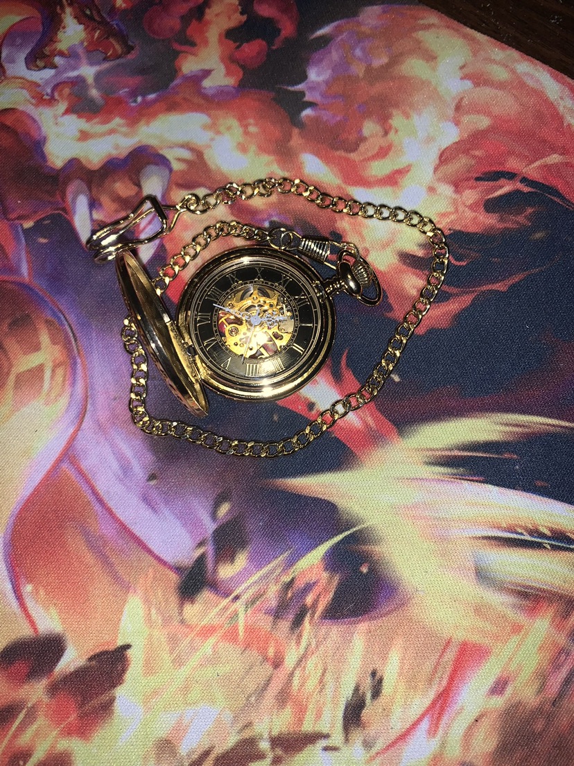 Gold Plated Engraveable Pocket-Watch with Chain image indicator(2)