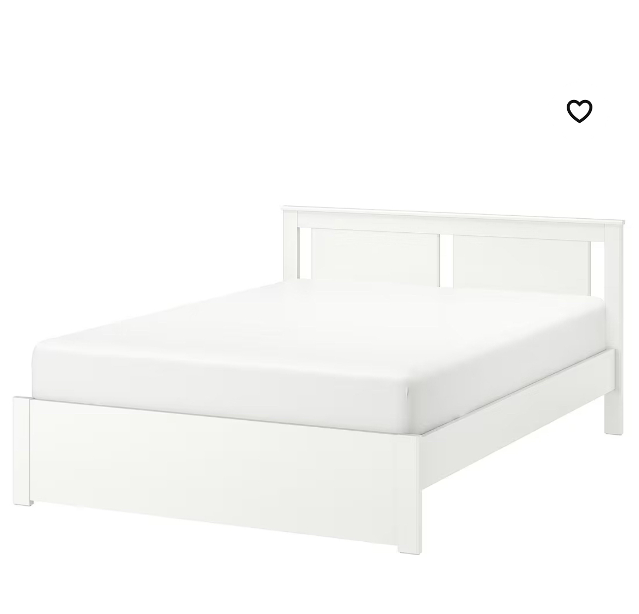 Ikea white songesand queen bed frame thumbnail