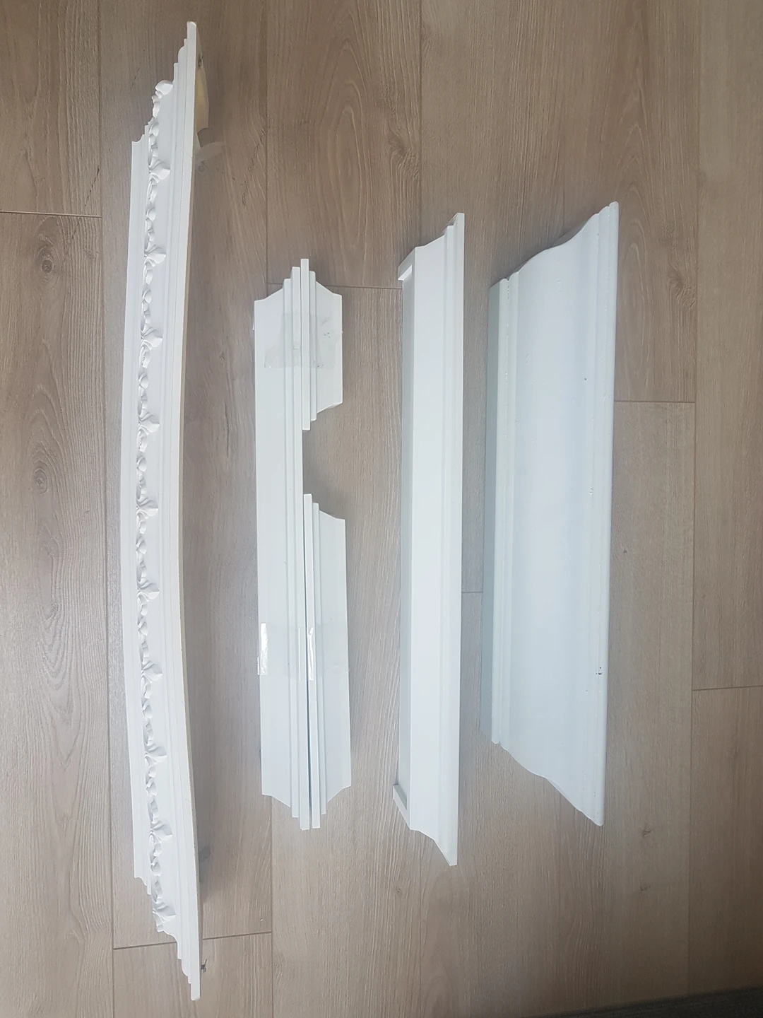 white floating shelves/ ledgers