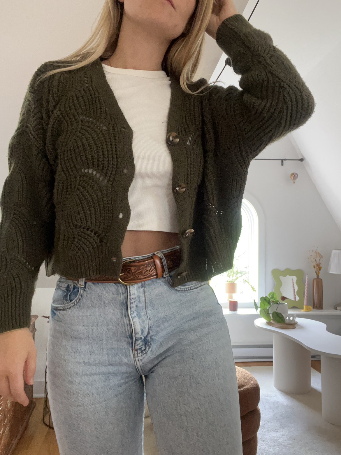 Knitter cropped cardigan - photo 2