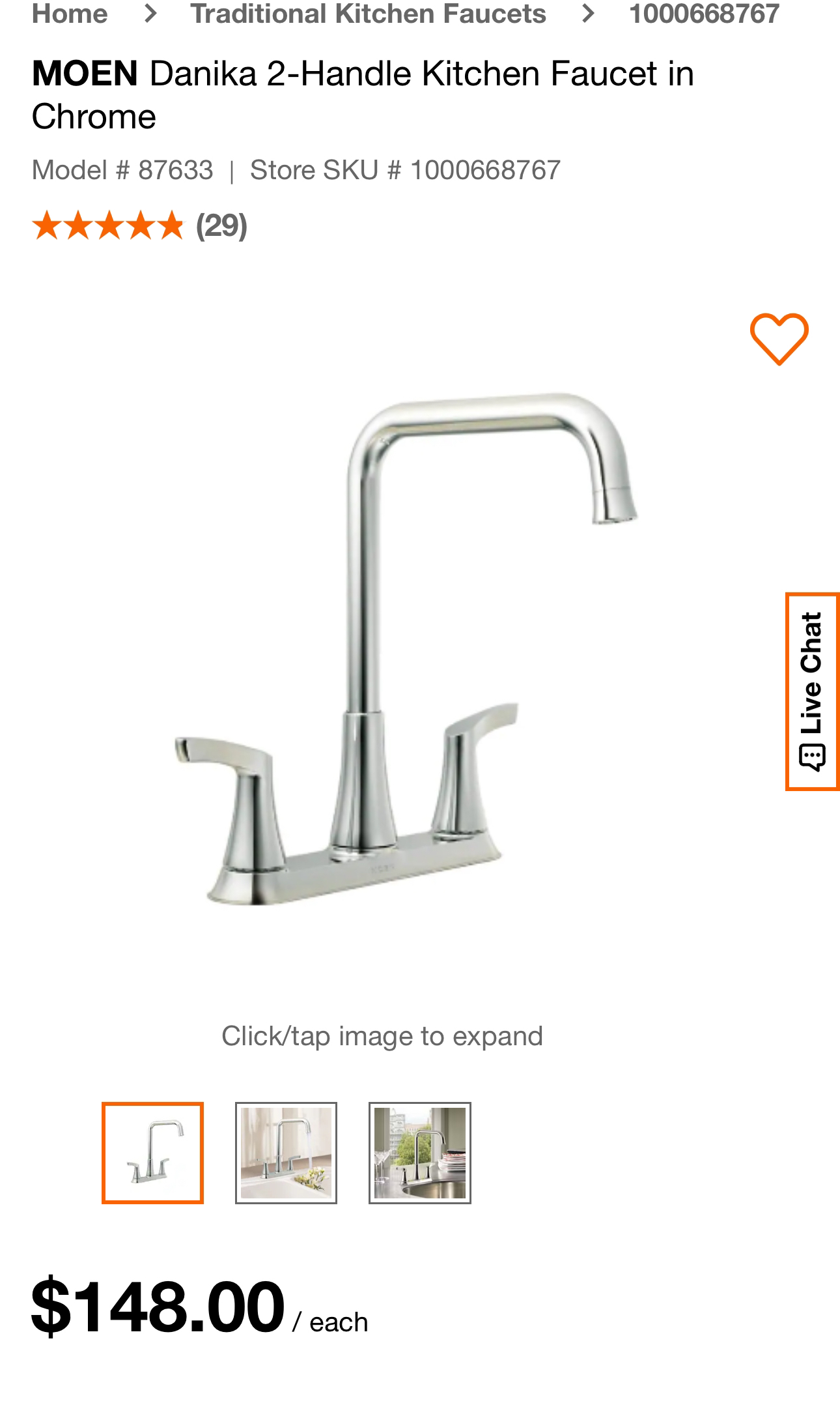 Moen Kitchen Faucet thumbnail