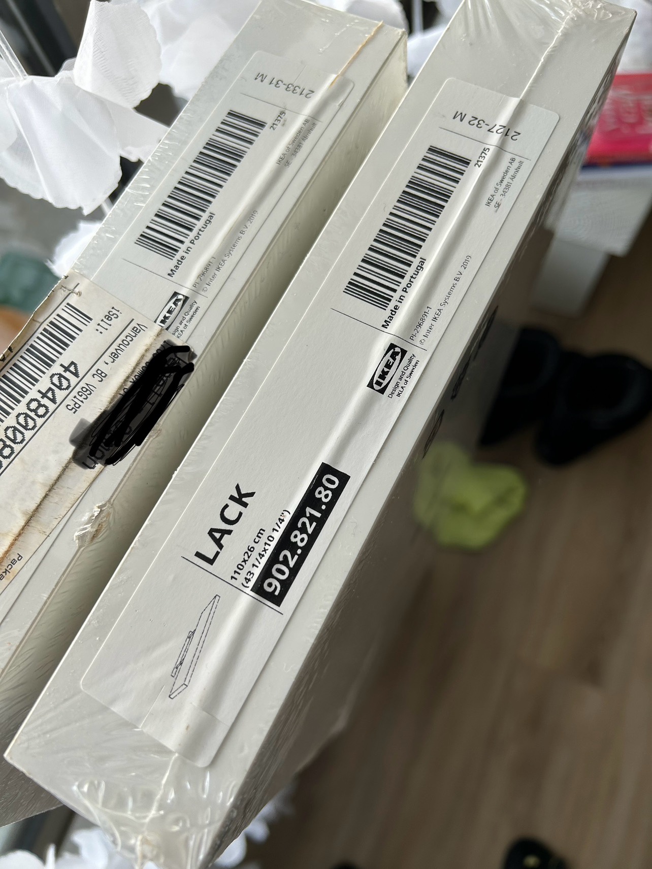 2 IKEA Lack wall shelves