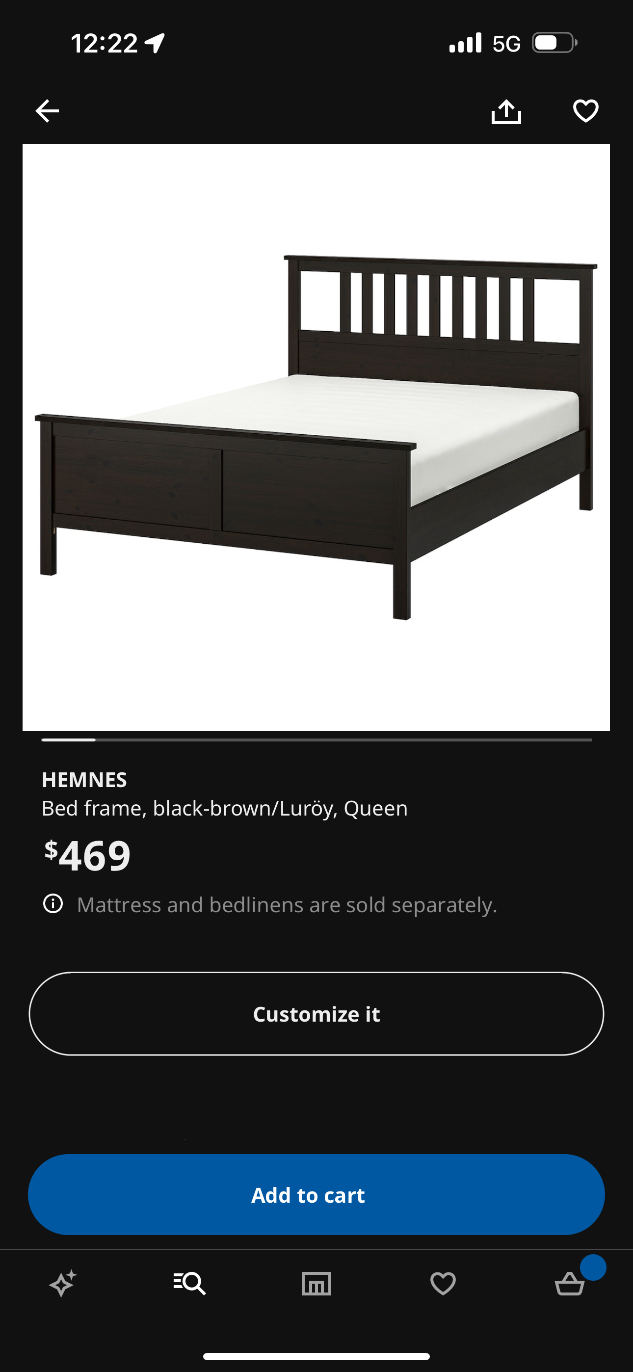 EUC IKEA HEMNES QUEEN Bedframe **Pickup Penbrooke Meadows*