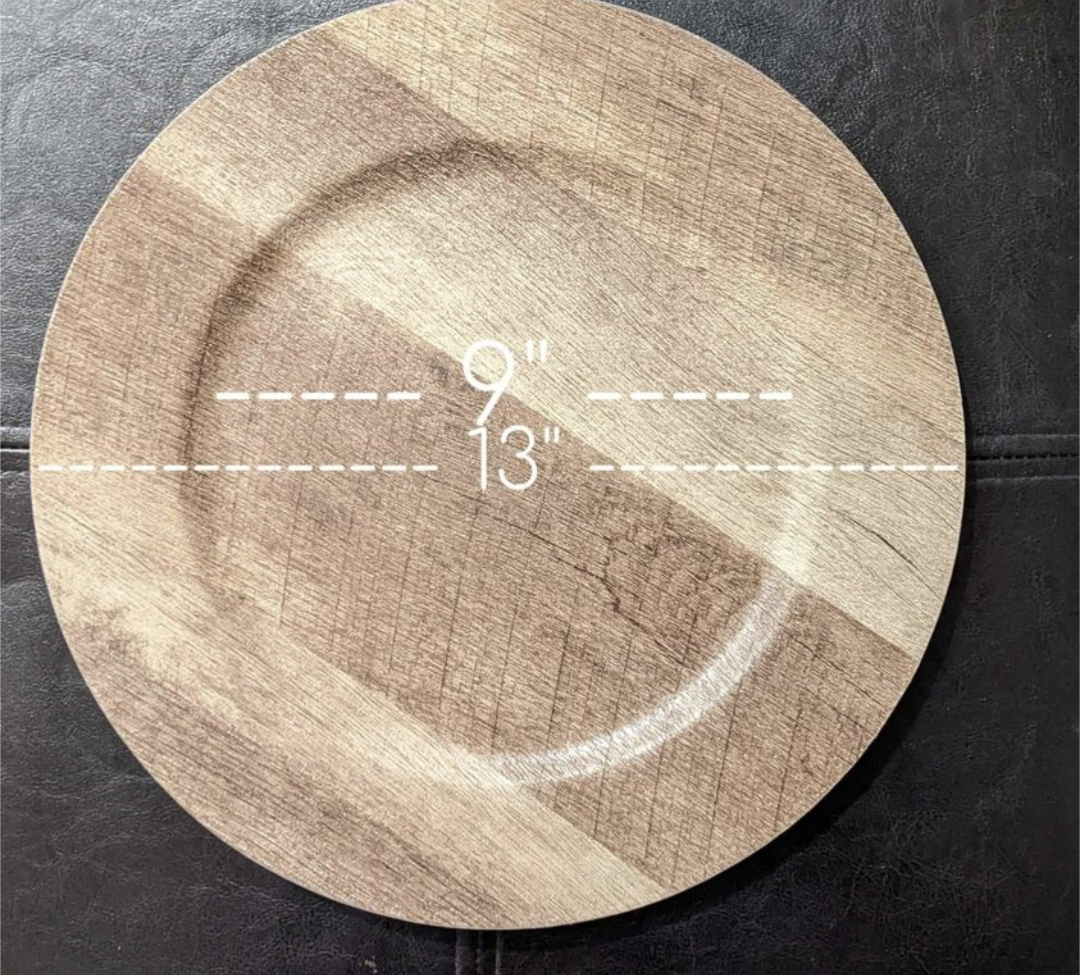 Faux-Wood Charger Plates - set of 4