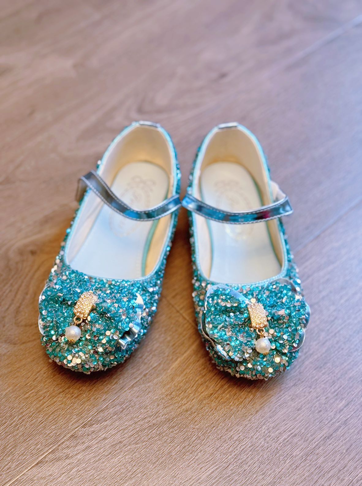 little girl sparkly jewel bow mary jane shoes