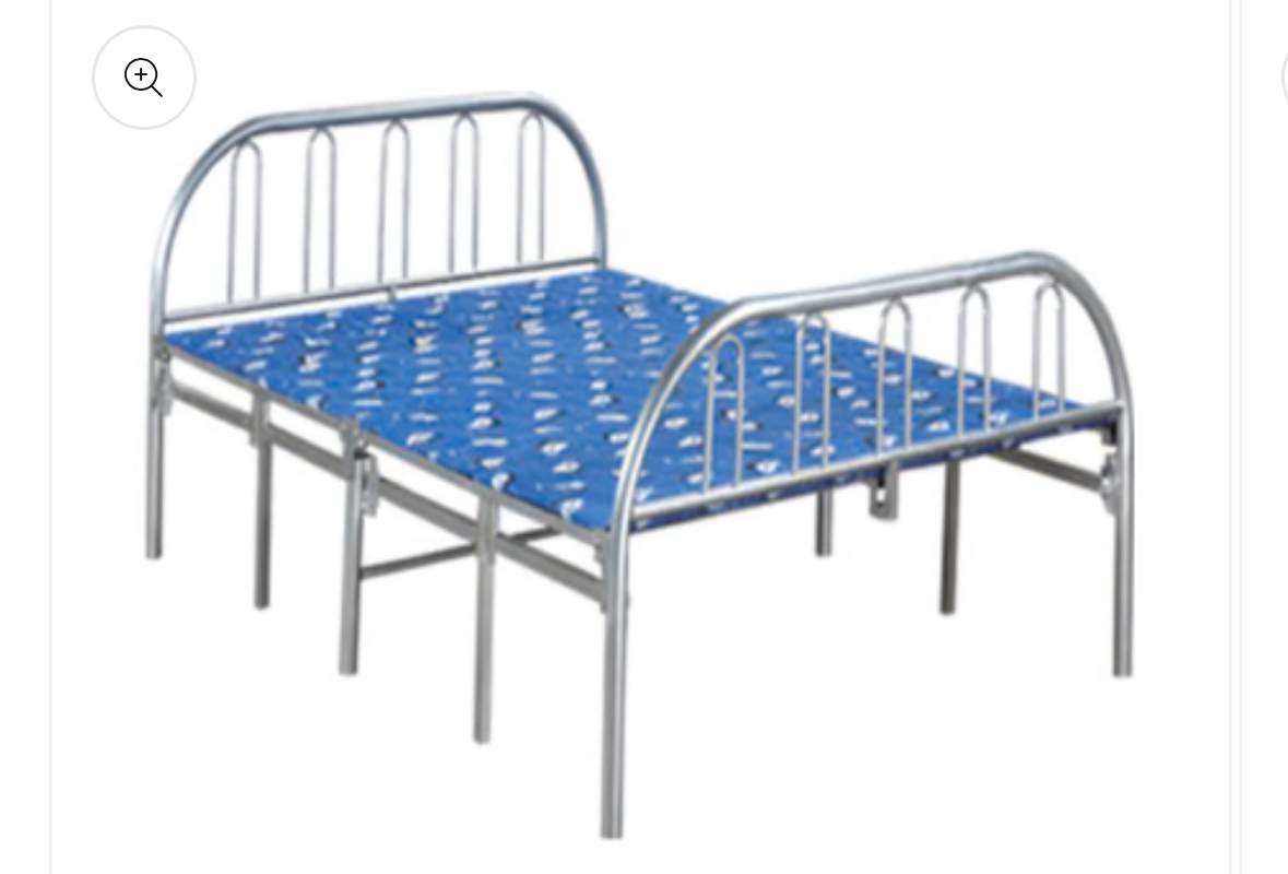 TWIN (SINGLE) SIZE- (392 SILVER)- METAL FOLDING BED thumbnail