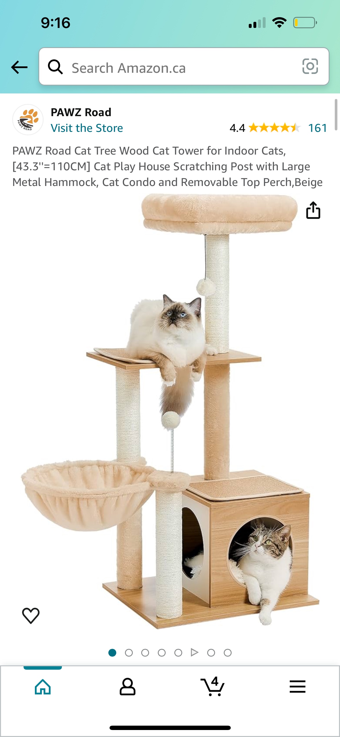 Wood cat tower